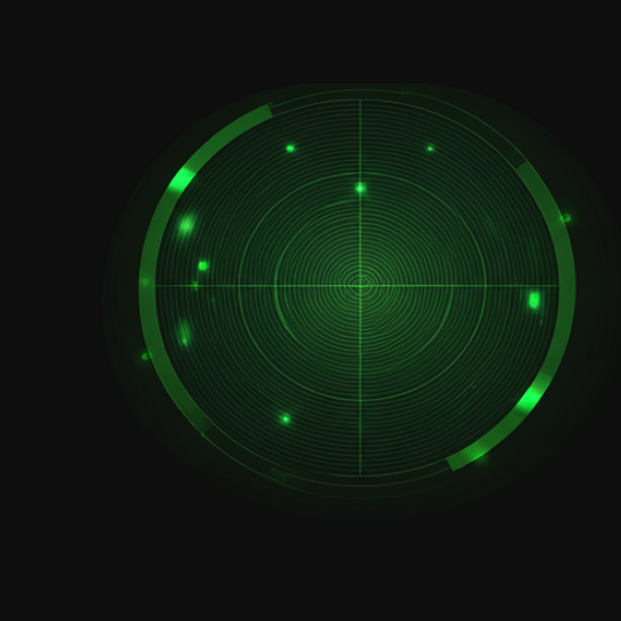 Green radar globe illustration